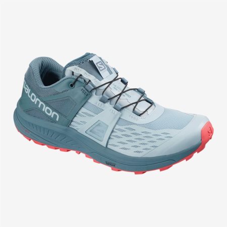 Salomon ULTRA W PRO Womens Trail Running Shoes Light Blue UK OLSZ
